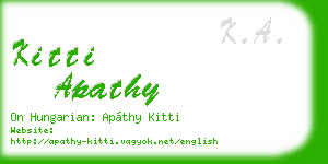 kitti apathy business card